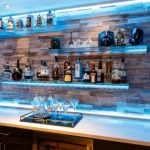 Bar stone wall blue