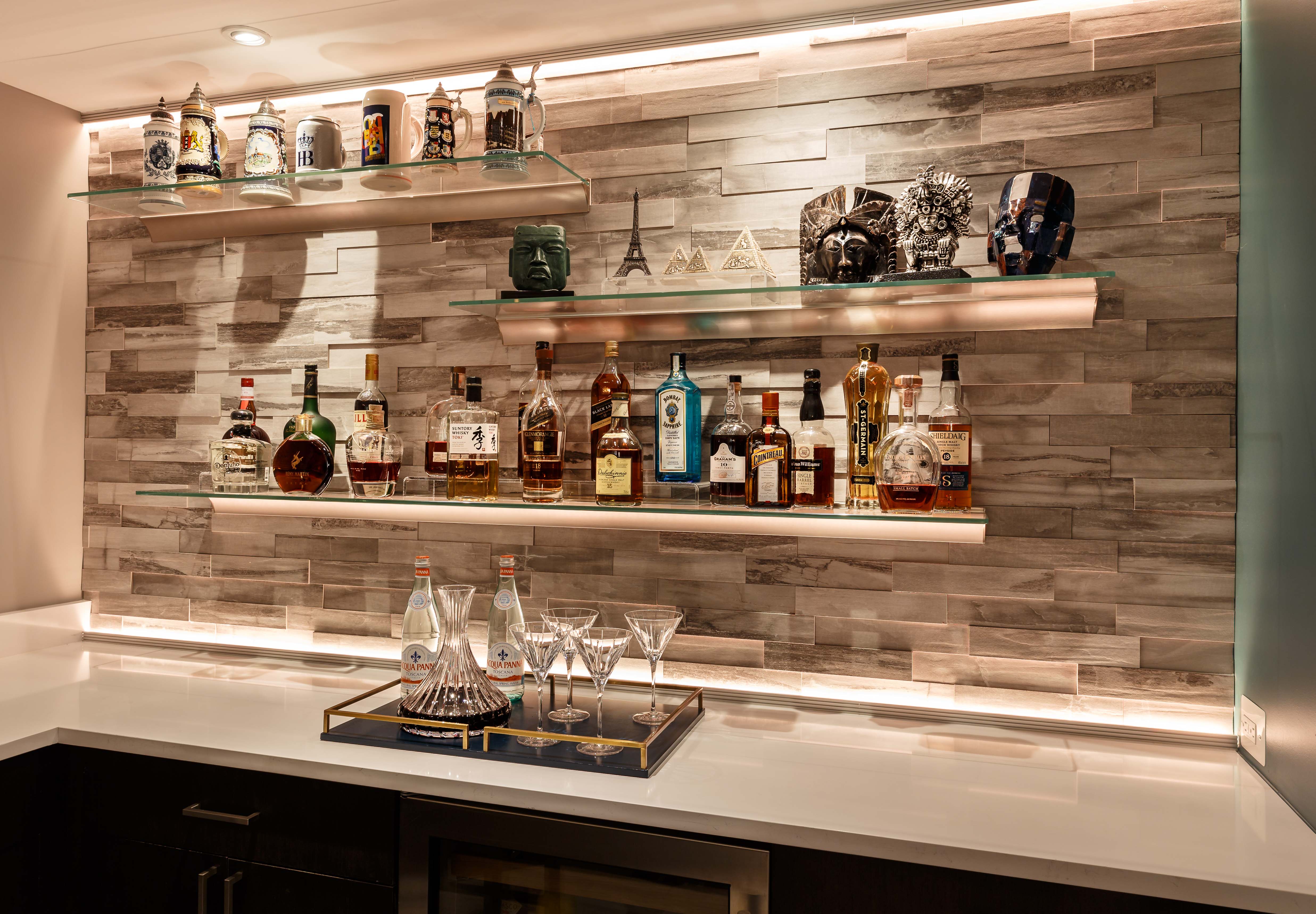 Bar stone all shelves white