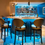 Bar wall blue